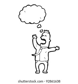 caricatura de un hombre de negocios gritando