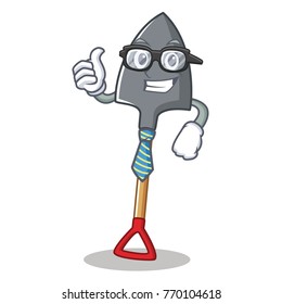 Businessman shovel character cartoon style