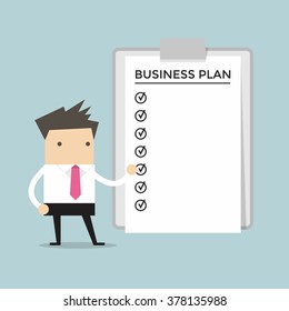 Businessman show a business plan