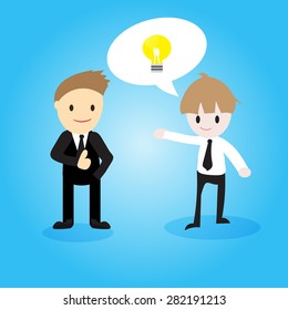 businessman Show Ideas to boss