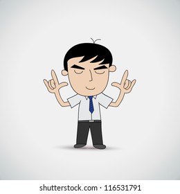 Businessman Show Love Hand Sign Vector