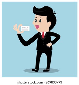 Businessman show name card contact.