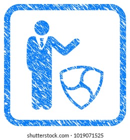 Businessman Show Nem rubber seal stamp watermark. Icon vector symbol with grunge design and dirty texture in rounded frame. Scratched blue sticker on a white background.