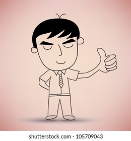 Businessman Show Thumb up Vector