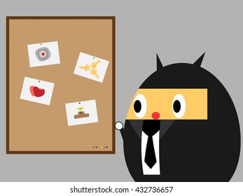 Businessman showed how to number one by plan by have target, collaborate, pay attention. or present result of management.
Business vector illustration cartoon character abstract concept.
