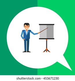 Businessman showing at board