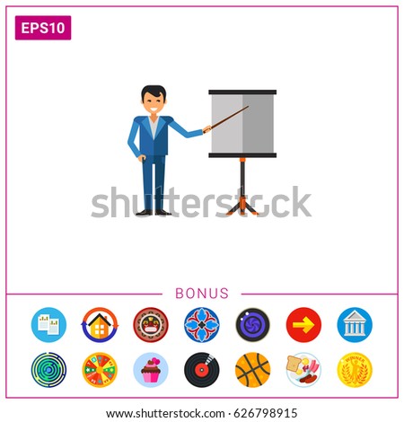 Businessman showing at board
