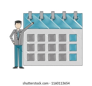businessman showing calendar business planning