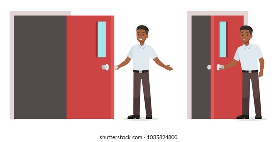 Businessman showing different gestures character vector design.