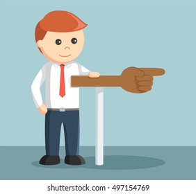 businessman showing direction sign