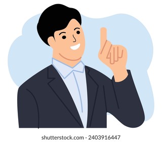 businessman showing gesture pointing finger