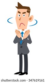 Businessman showing a gesture of refusal