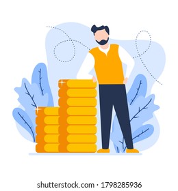 Businessman showing his money investment