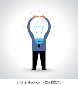 Businessman showing light bulb 