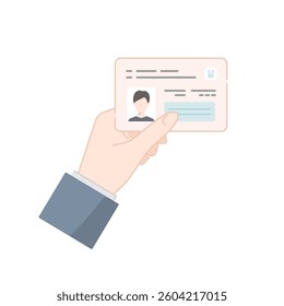 Businessman Showing My Number ID Card – Identity Verification Flat Icon