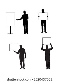 Businessman Showing Presentation on Blank Sheet Copy Space. Business management and project development concept vector