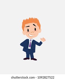 Businessman showing something in positive attitude.