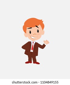 Businessman showing something in positive attitude.