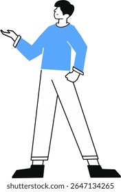 businessman showing something vector illustration