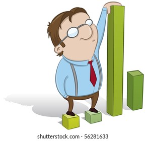 businessman showing statistics.