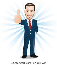 Businessman Showing Thumbs Up Sign