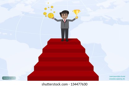 Businessman shown wealthy and trophy,Vector design