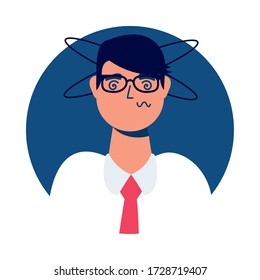 empresario enfermo con mareo diseño de ilustraciones vectoriales