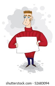 businessman with a sign