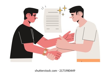 Businessman sign contract. User agreement or signing paper and digital contract Concept. Entrepreneurs making deal. Concept of agreement conclusion, business partnership, documentary coherence.