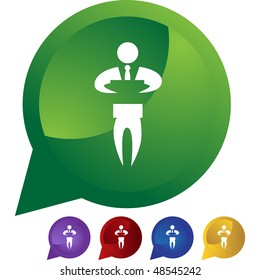 Businessman sign web button isolated on a background