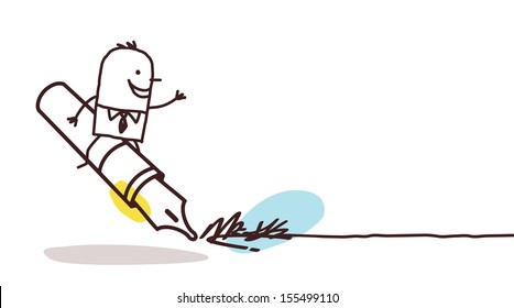 businessman signing up 