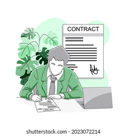 businessman signing contract documents concept