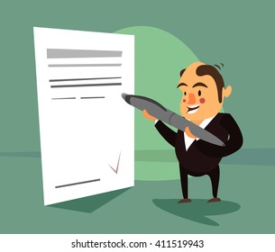 businessman signs a contract