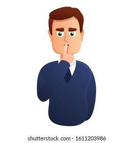 Businessman silence icon. Cartoon of businessman silence vector icon for web design isolated on white background