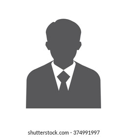Businessman silhouette avatar profile picture. Businessman vector image of man in suit and tie. Abstract image of businessman flet icon.