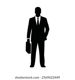 Businessman Silhouette with Briefcase art illustration graphic element