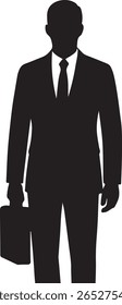 Businessman Silhouette with Briefcase – Corporate Office Worker Icon

