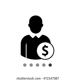 Businessman silhouette with dollar sign