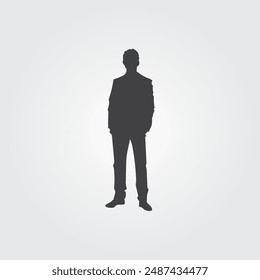 Businessman silhouette flat vector design