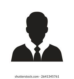 Businessman Silhouette Icon Professional Male Avatar Symbol in Suit