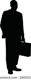 Businessman Silhouette. Isolated on White Background. 