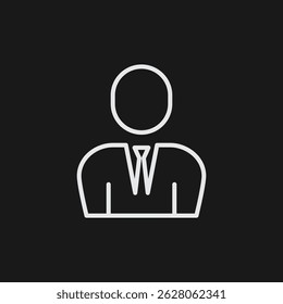 Businessman Silhouette on Black Background, User Profile
