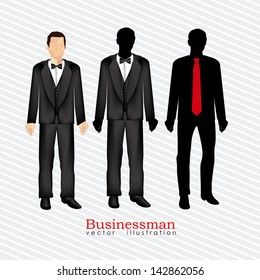businessman silhouette over white background vector illustration