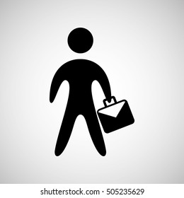 businessman silhouette with portfolio design vector illustration