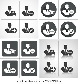 Businessman silhouette set icons. Set elements for design. Vector illustration