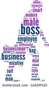 businessman silhouette tag cloud vector illustration