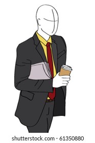 businessman silhouette - vector illustration