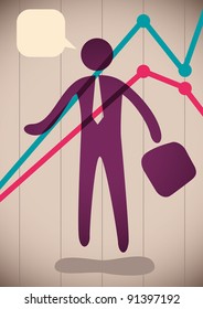 Businessman silhouette. Vector illustration.