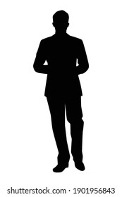 Businessman silhouette vector on white background