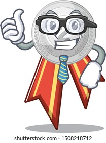 Businessman silver medal isolated with the character
